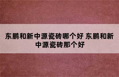 东鹏和新中源瓷砖哪个好 东鹏和新中源瓷砖那个好